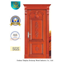 Puerta de madera individual estilo clásico con talla (DS-6006)